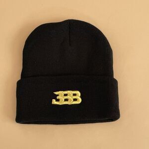 BBB Knit Beanie Unisex One Size Gold Logo Cuffed Winter Hat